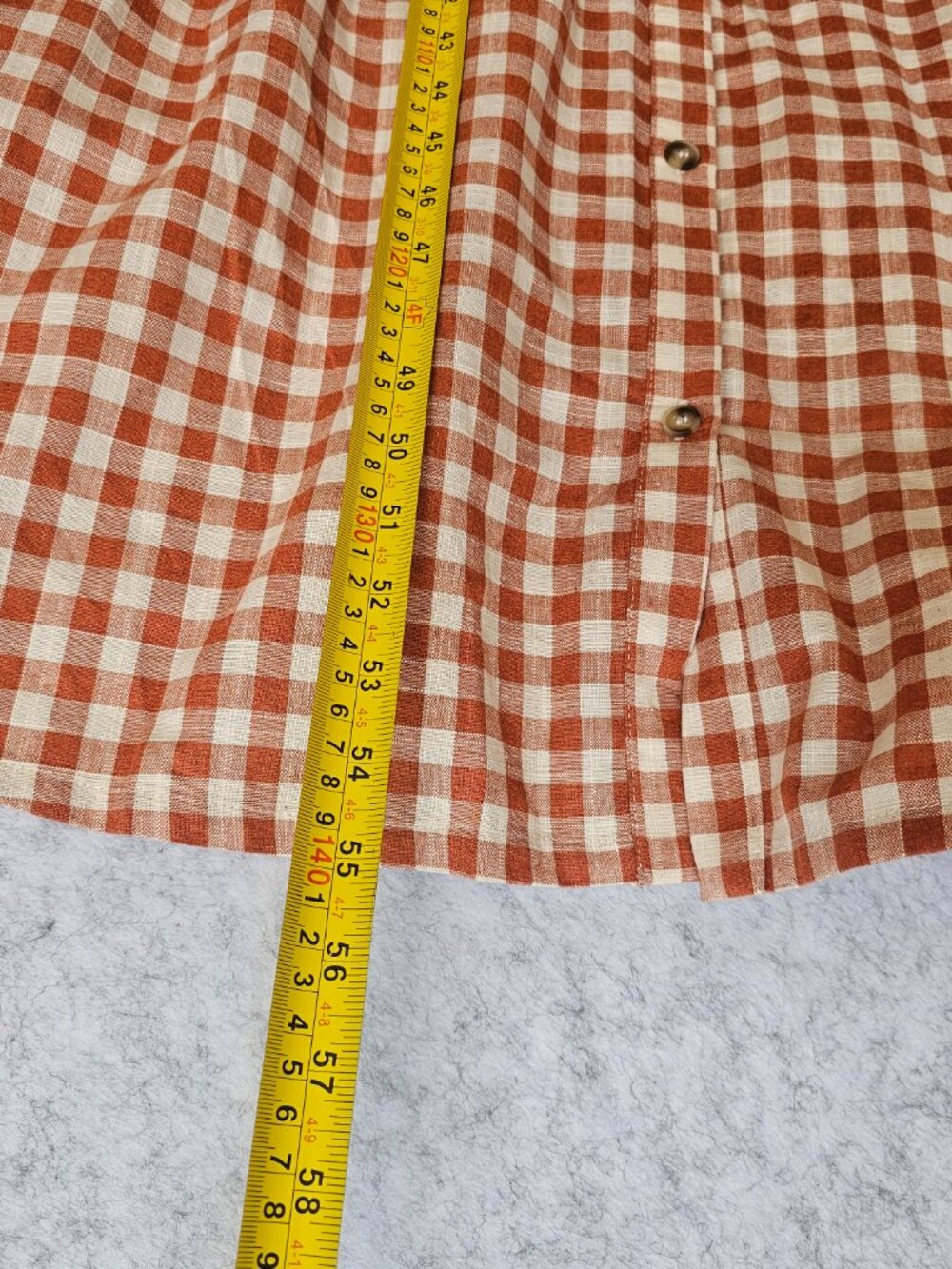 Love Wednesday Gingham Daydream Maxi Shirt Dress Belted Orange Size L - Picture 11 of 11